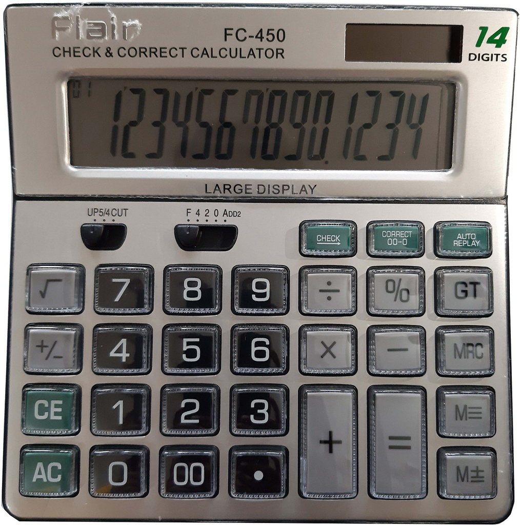 flair fc 450 desktop series check correct basic calculator