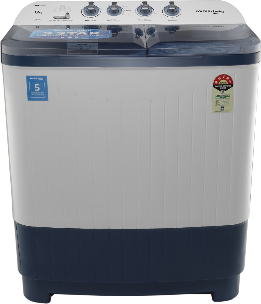 8 kg Semi Automatic Top Load White, Blue (WTT80DBLT)