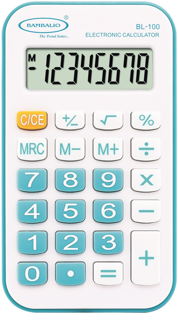 bambalio 8 digits bl 100 blue portable pocket calculator 3 years warranty basic