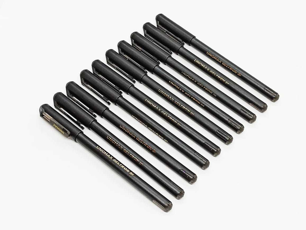 unomax geltron gel pen black