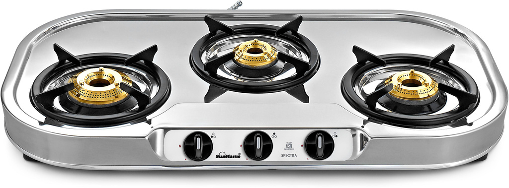 ctra Stainless Steel Manual Gas Stove (3 Burners)