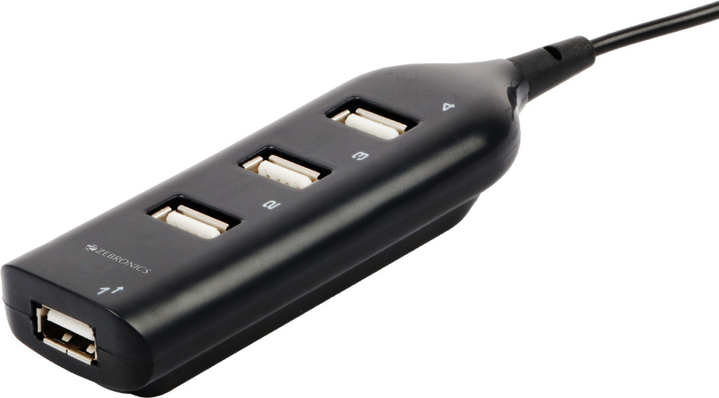 ZEBRONICS 4 Port ZEB-90HB USB Hub (Black)