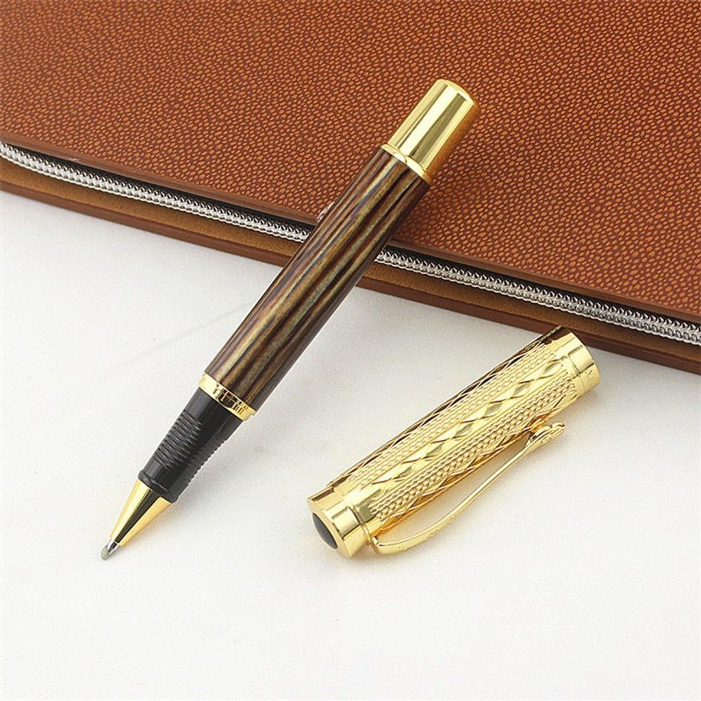 24 CT Gold Plated Premium Roller Ball Pen (Ink Color - Blue)