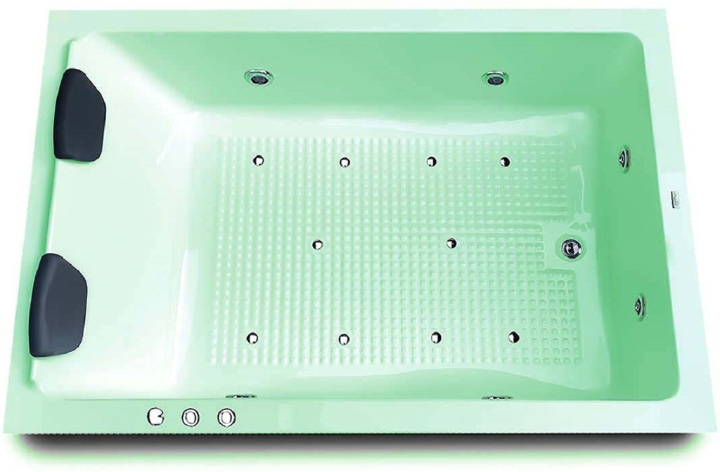 Phoenix Acrylic 6 feet Jacuzzi Massage with Bubble Bath - Green Free-standing Bathtub (100 or Above L)