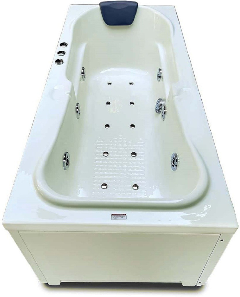 Rex Acrylic 5.5 feet Jacuzzi Massage with Bubble Bath (and Side Panel) - Ivory Free-standing Bathtub (100 or Above L)