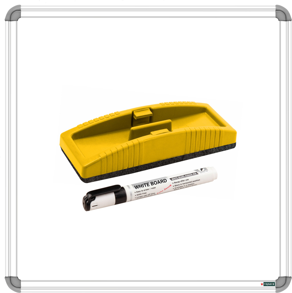 yajnas non magnetic 2x2 feet double side writing white board chalk board combo 3 items whiteboards duster combos