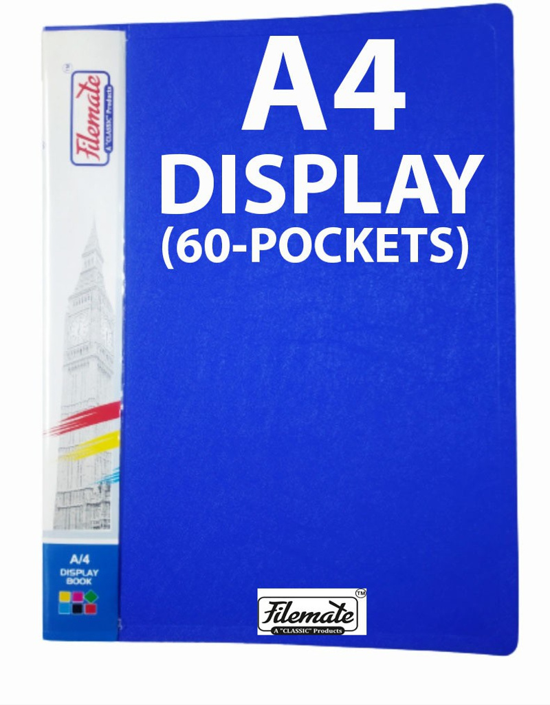 filemate a4 size clear book file 60 transparent inner pockets size 12 25 x 9 25 inch display file leaf
