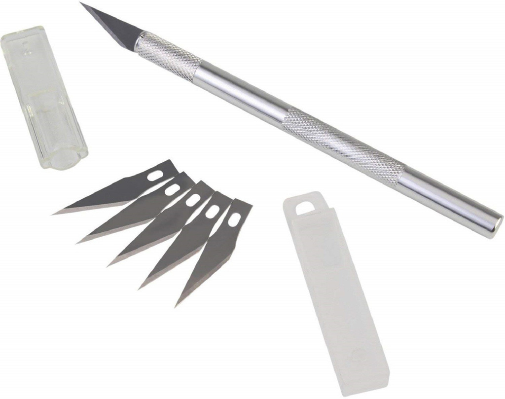 eclet detail precision pen knife 5 interchangeable sharp blades carving mat plastic grip hand held paper cutter