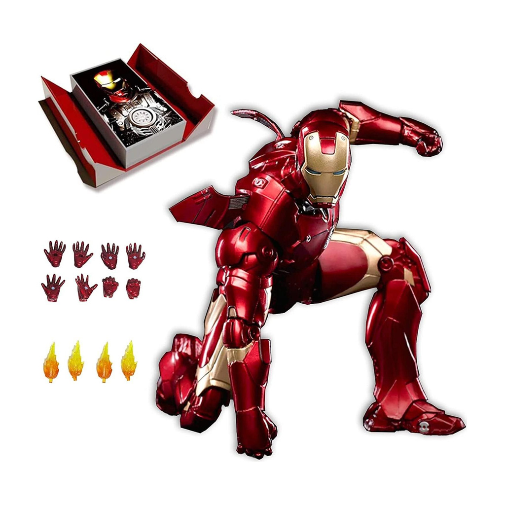 Delite Iron Man ZD Toys Mark 3 Suit Action Figure Avengers Movie Non LED Model 7 inch