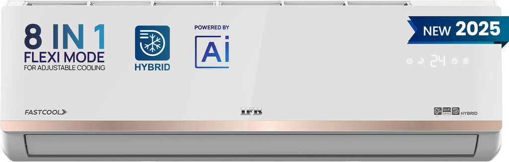 2025 Model 1.5 Ton 5 Star Split Inverter with Hybrid Technology, Works upto 55 DegreeC, 4-Way Swing, Higher Cooling Capacity, Self-Clean & AI AC (CI205GN32RGN1, Ivory White)
