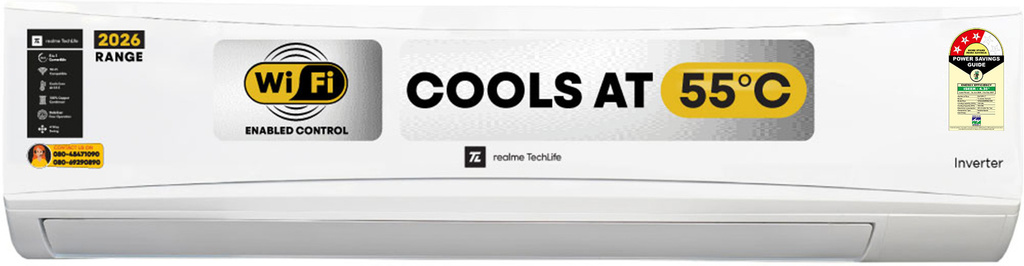 realme TechLife 2026 Model 1 Ton 3 Star Split Inverter with Wi-fi AC