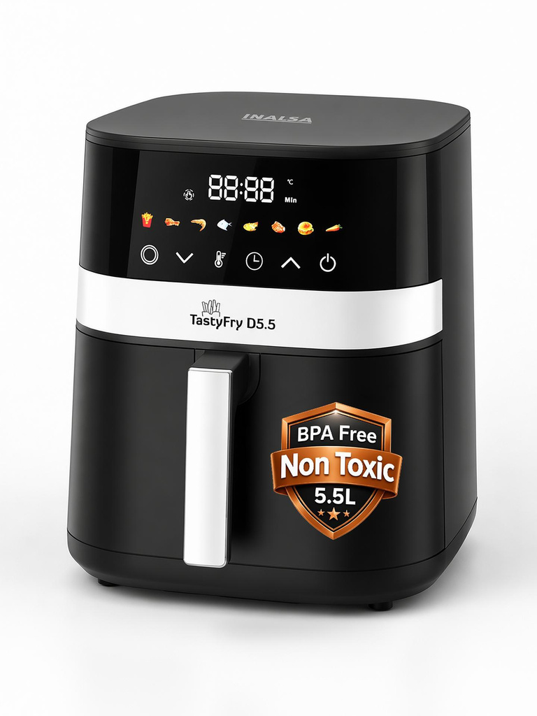 Tasty Fry D5.5 ,1400W,Air Crisp Technology,Air fry,Bake,Roast,Reheat,Dehydrate Air Fryer (5.5 L)