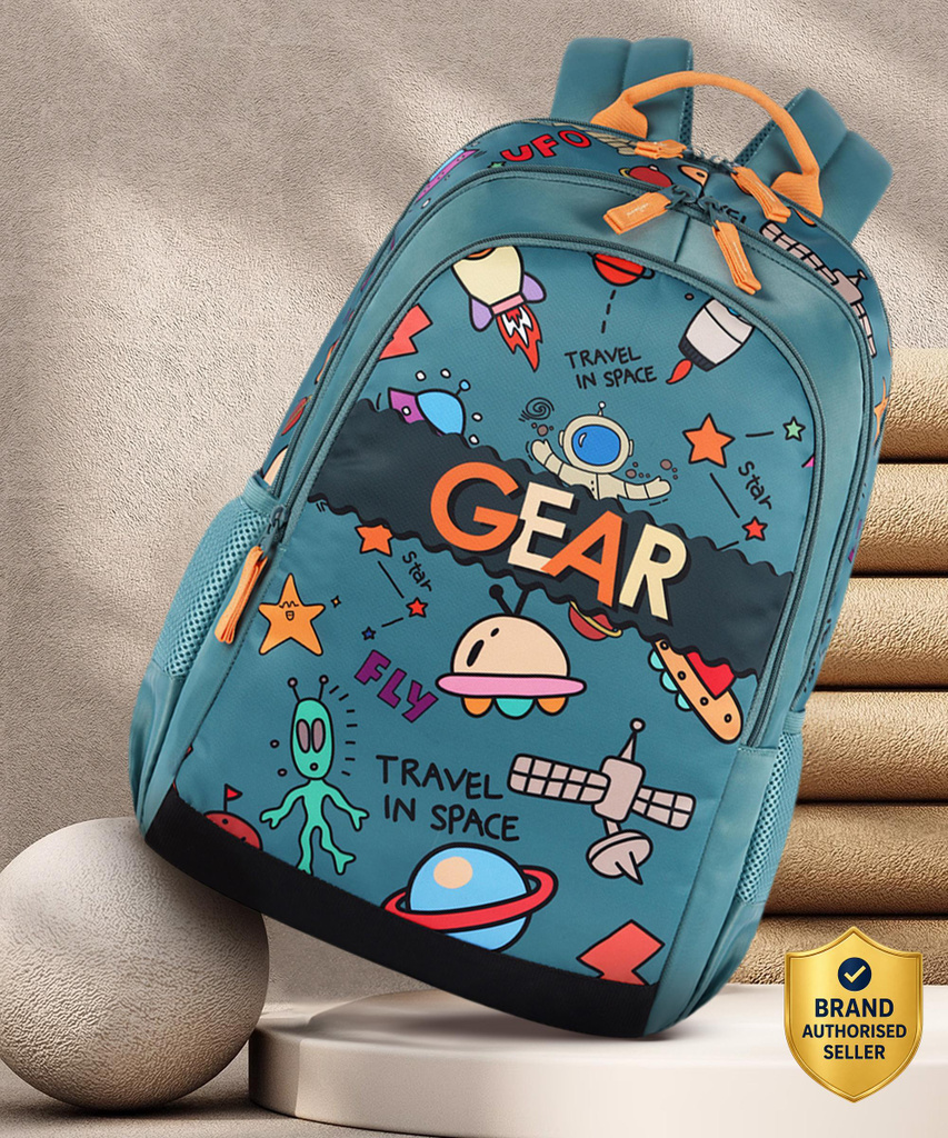 Medium 23 L Backpack Cartoon Space 17" (Green)