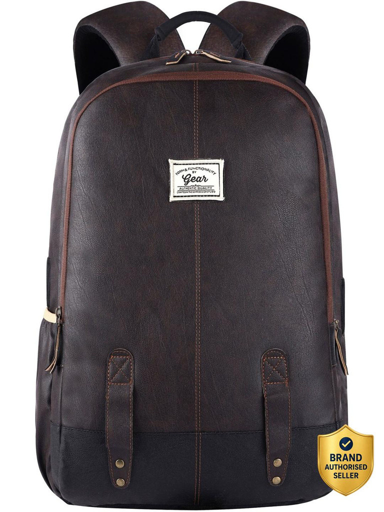 Gear CLASSIC ANTI THEFT FAUX LEATHER 20 L Laptop Backpack