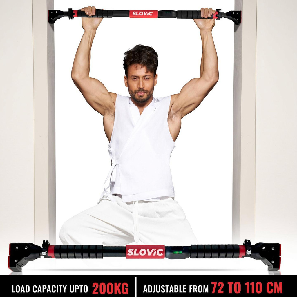 Pull Up Bar Advance Red and Black | Adjustable Home Gym Workout Equipment Pull-up Bar
