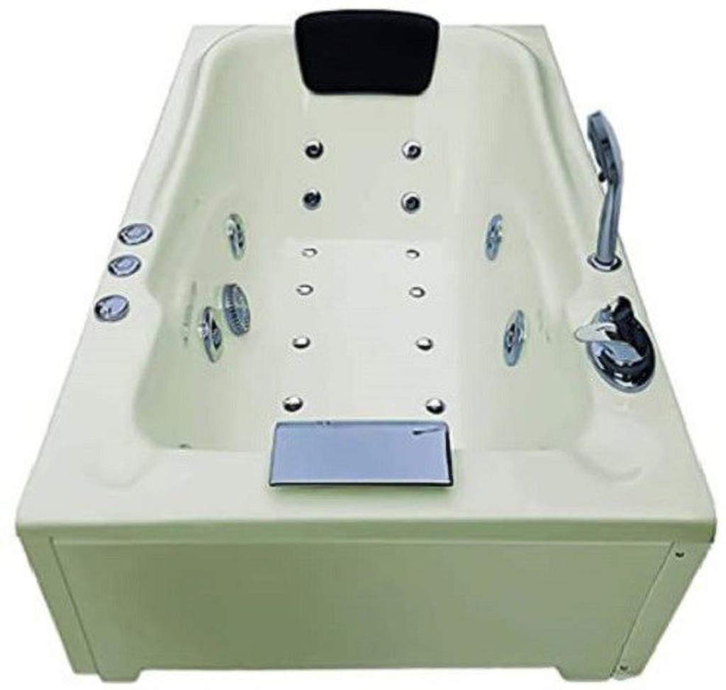 Bonn 4.5 Feet Acrylic Combi-Massage (with Side Panel) - Ivory Free-standing Bathtub (100 or Above L)