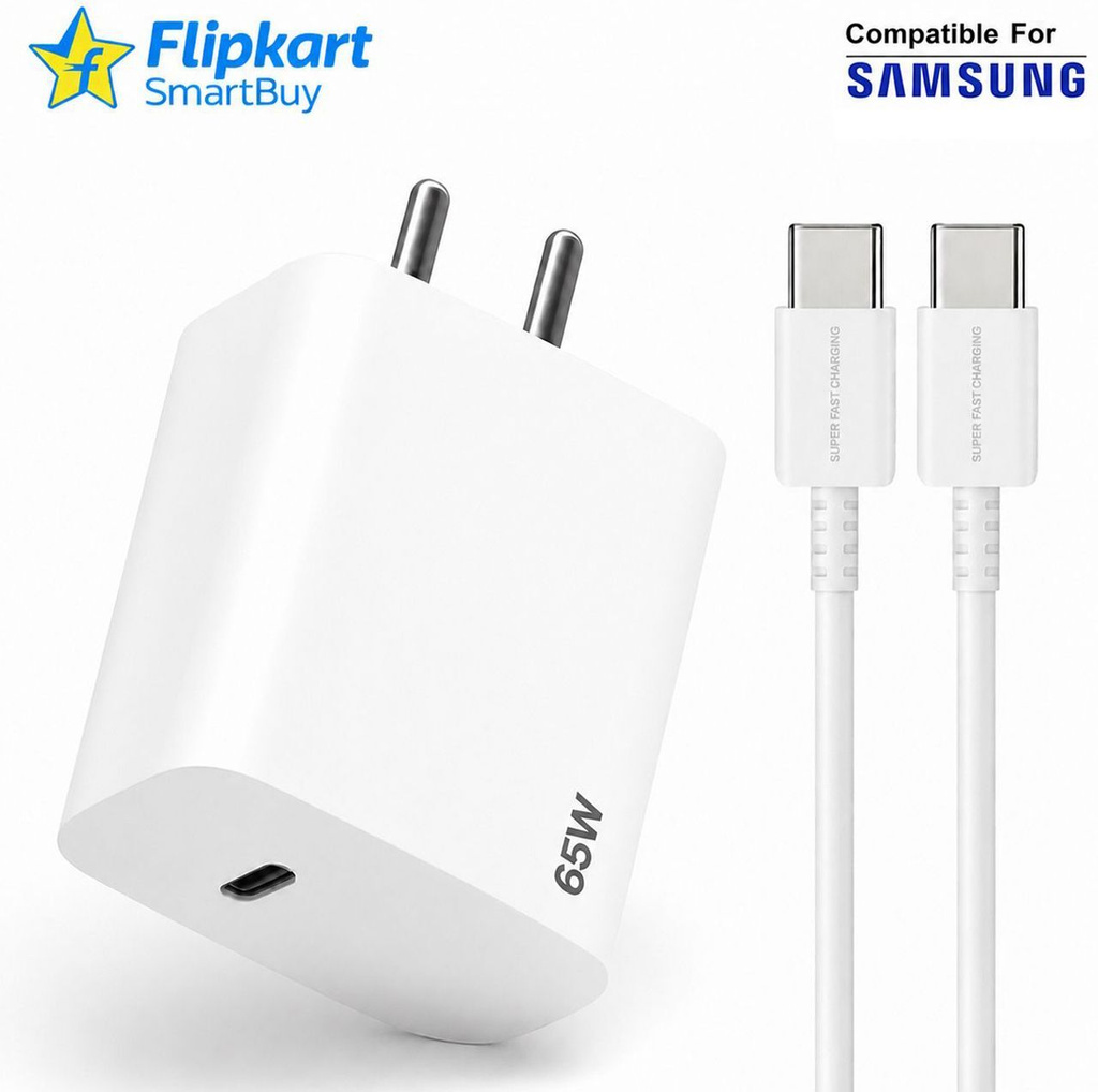 Flipkart SmartBuy 65 W Supercharge 3 A Wall Charger for Mobile with Detachable Cable