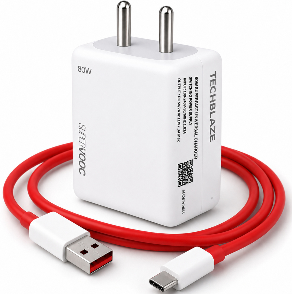techblaze 80 w supervooc 7 3 wall charger mobile detachable cable