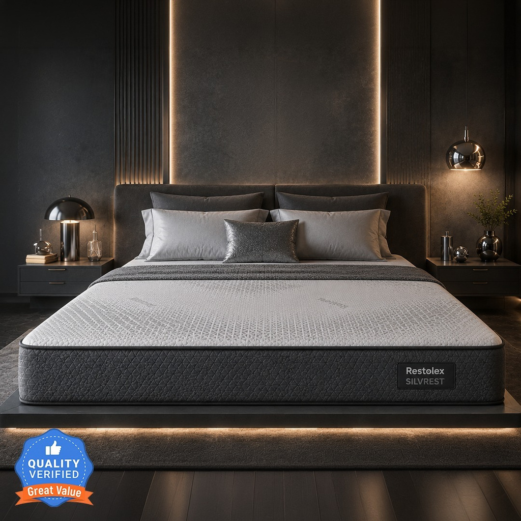 SilvRest-India's First Silver-Infused with 7-Zone Orthopedic Support Roll-Pack 6 inch Queen Natural Latex Mattress (L x W: 78 inch x 60 inch)