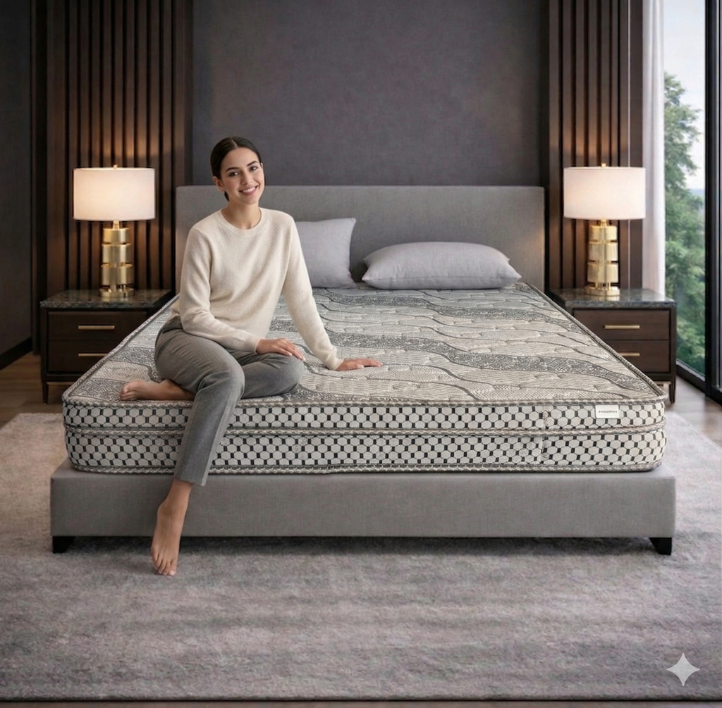 Dream Stack Mattresses Dual-Hard & Soft 8 inch King PU Foam Mattress (L x W: 72 inch x 78 inch)