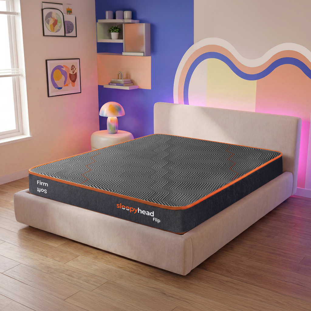 Sleepyhead Flip Designed by Duroflex - Premium Dual Sided with Firm & Medium Soft Sides 5 inch Double High Density (HD) Foam Mattress