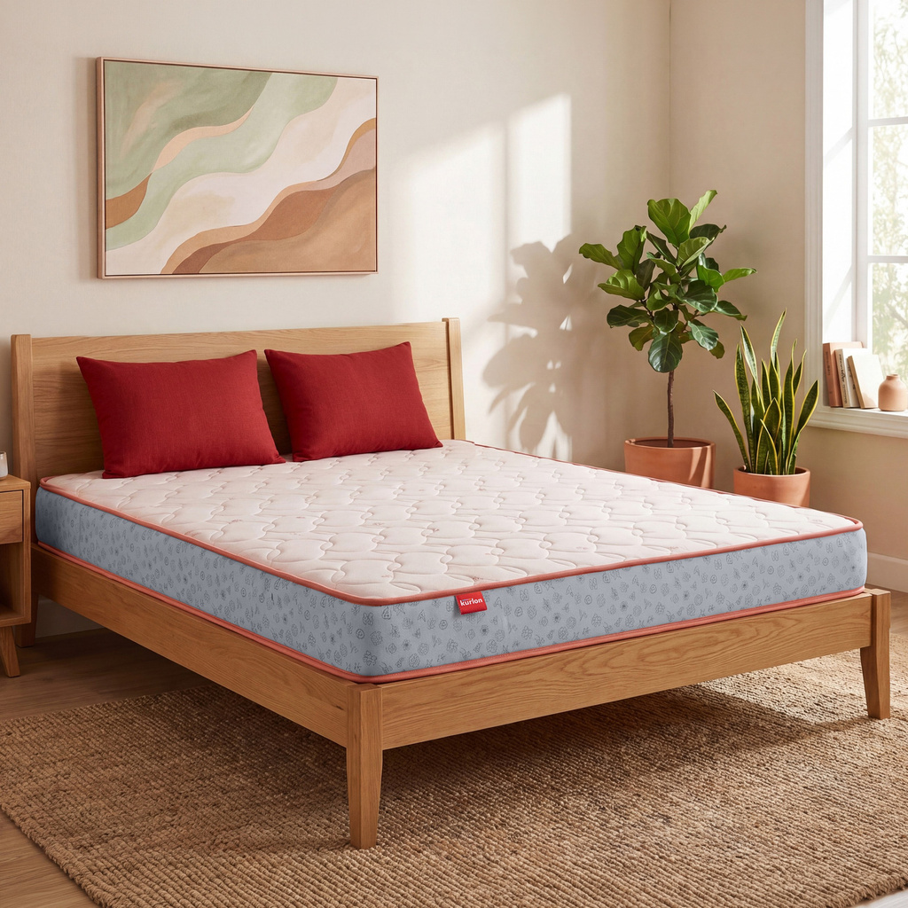 kurlon supernova 3 zone pocket spring memory foam quilted euro top finish acuprofile 6 inch queen spring mattress