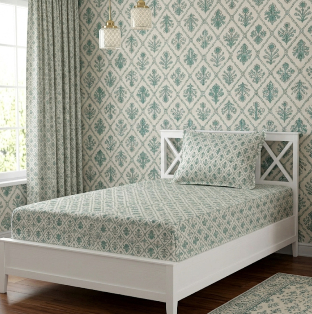 Shalini Cotton Blend Single Flat 220 TC Animal 1 Bedsheet