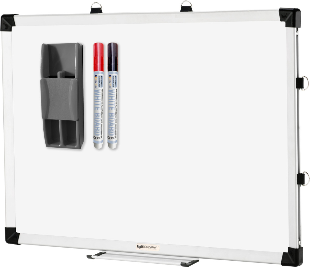1.5x2 Ft Non-Magnetic White Board with Duster, 2 Markers & Tray (4 Pc Set)- White board (42 cm x 60 cm)