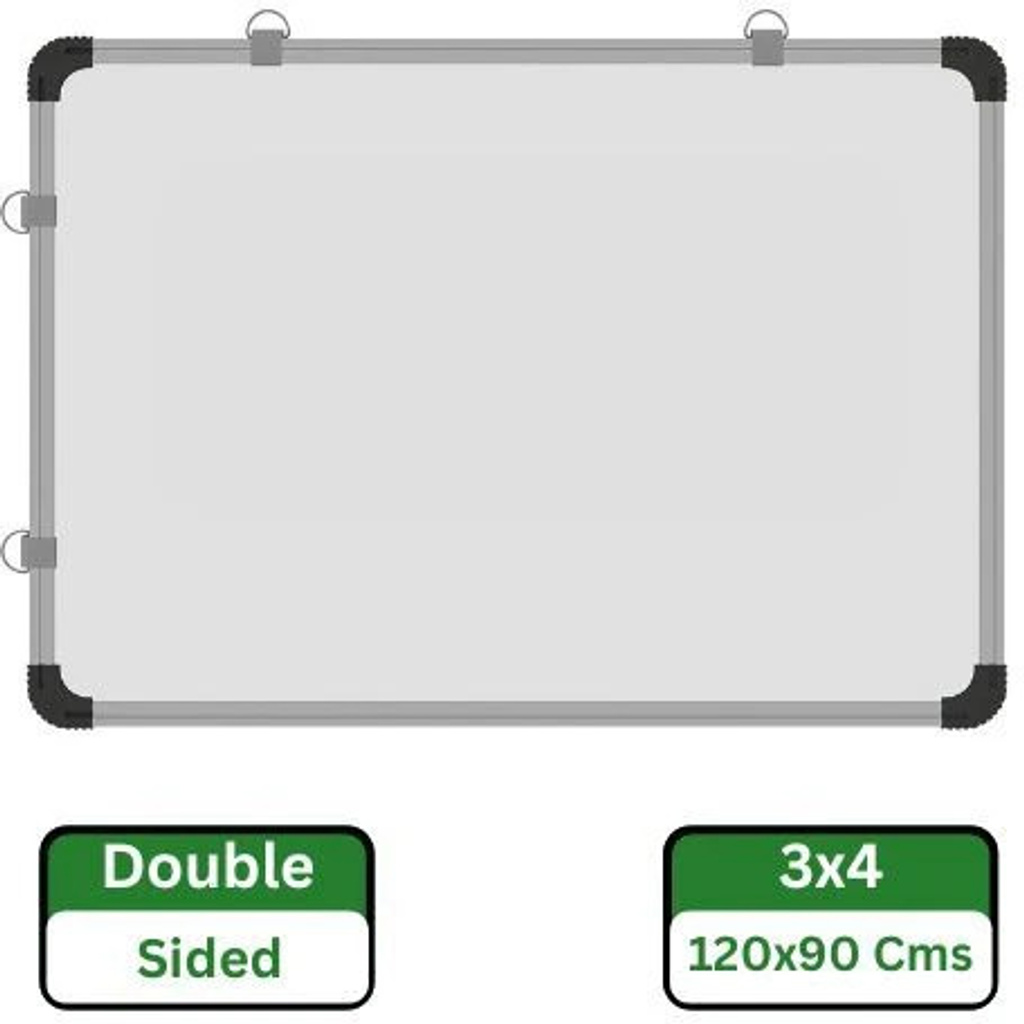 viprax 3x4 ft non magnetic doublesided whiteboard chalkboard 1 duster 2 marker white green board