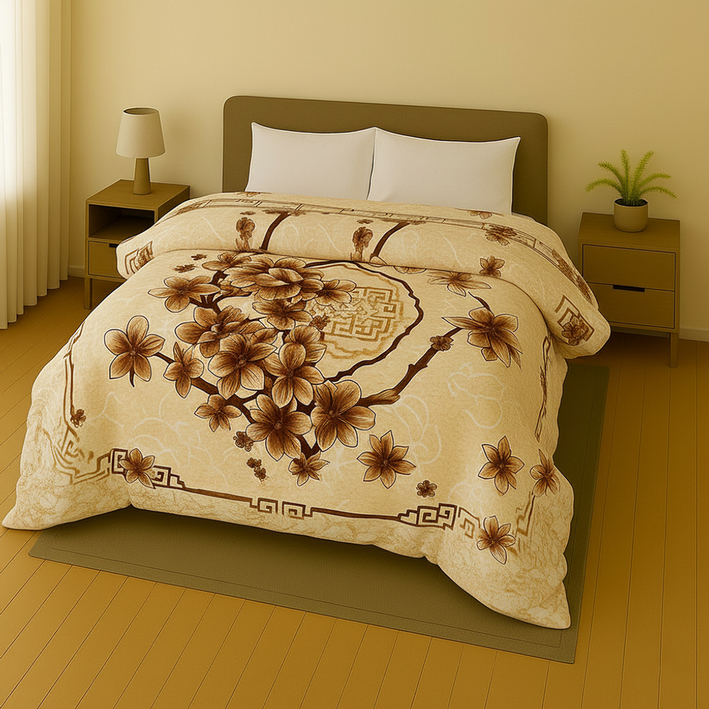 Raymond Home Floral Double Mink Blanket for  Heavy Winter