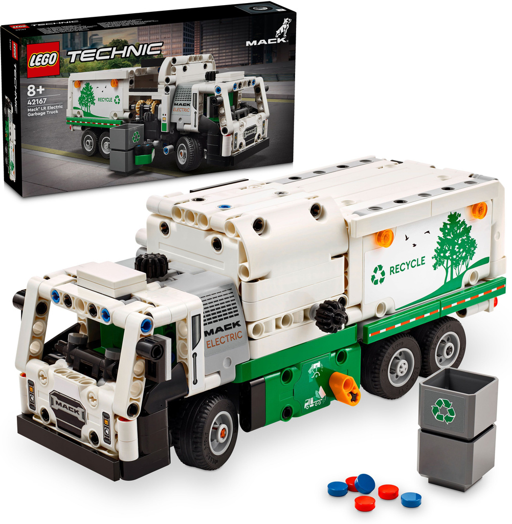 lego technic mack lr electric garbage truck 42167 503 pieces