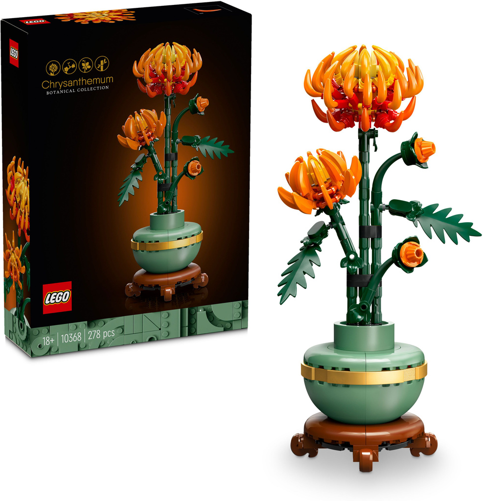lego icons chrysanthemum flower decor building set 10368 278 pieces