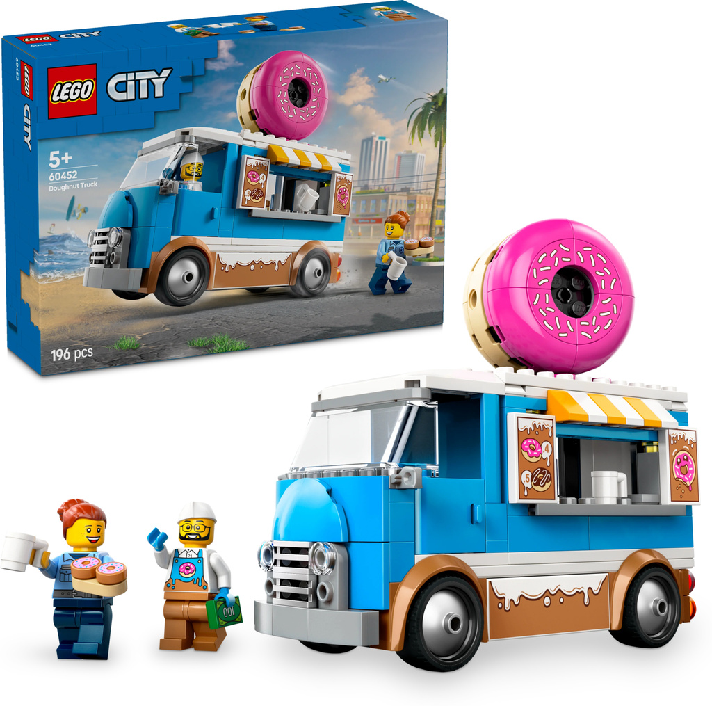 LEGO City Donut Truck Playset Vendor Vehicle Toy for Kids Aged 5 and up 60452