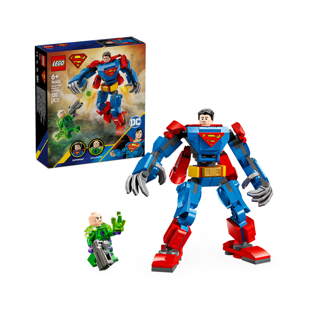 LEGO DC Superman Mech vs.Lex Luthor Super Hero Toy Figure Playset 76302 (120 Blocks)