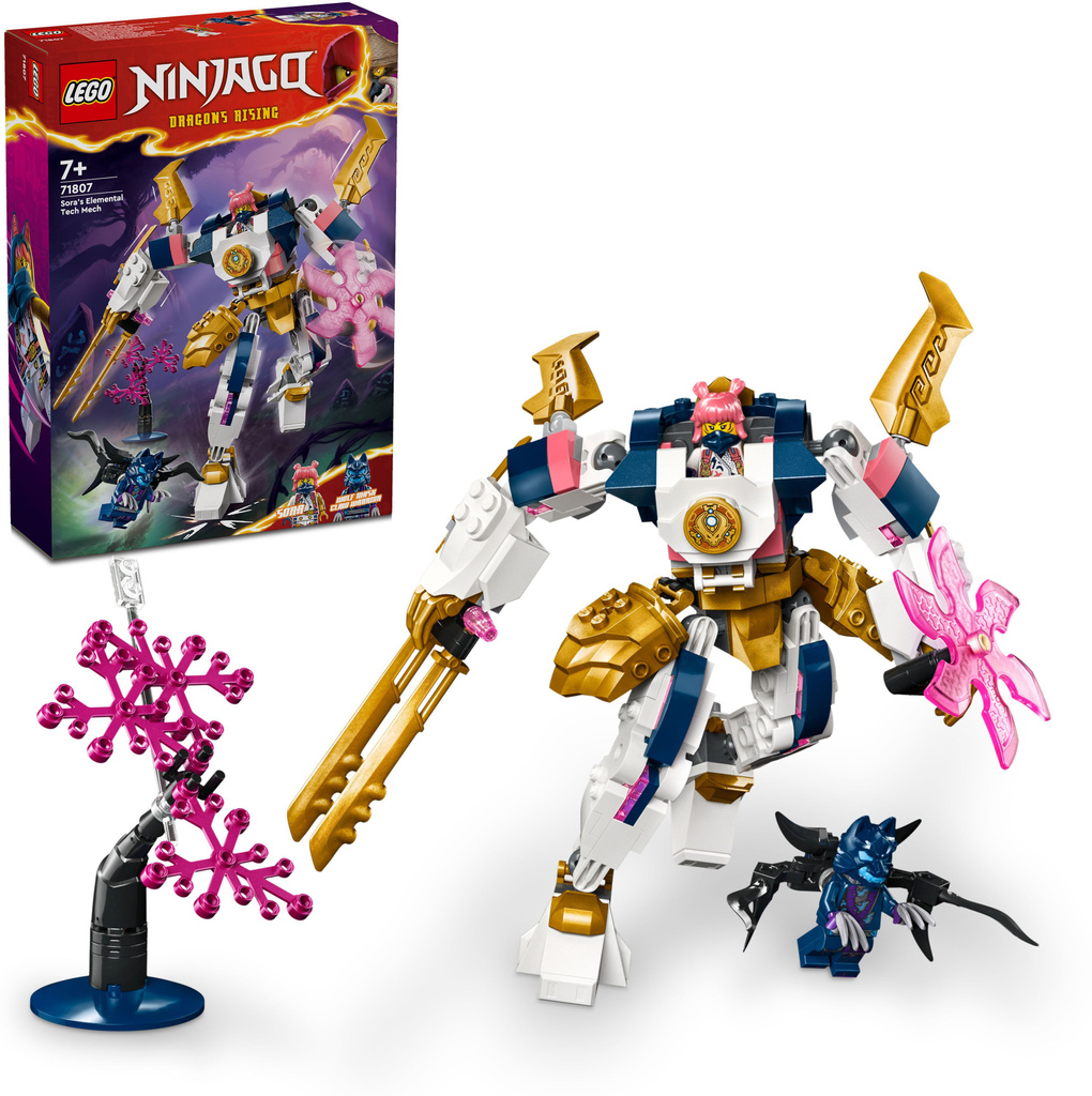 lego ninjago sora s elemental tech mech toy 71807 209 pieces