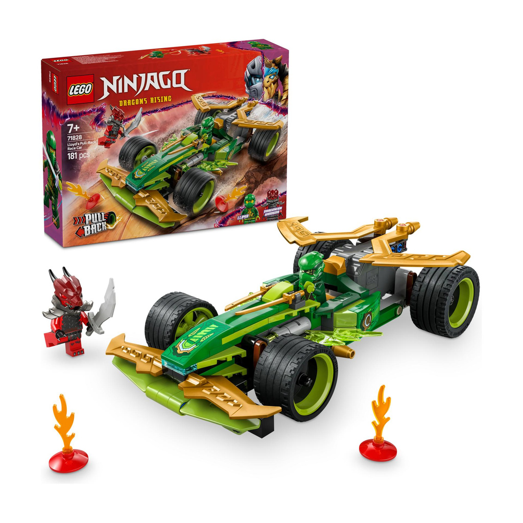 LEGO NINJAGO Lloyds Pull-Back Race Car Pretend Play Toy Set 71828 building blocks