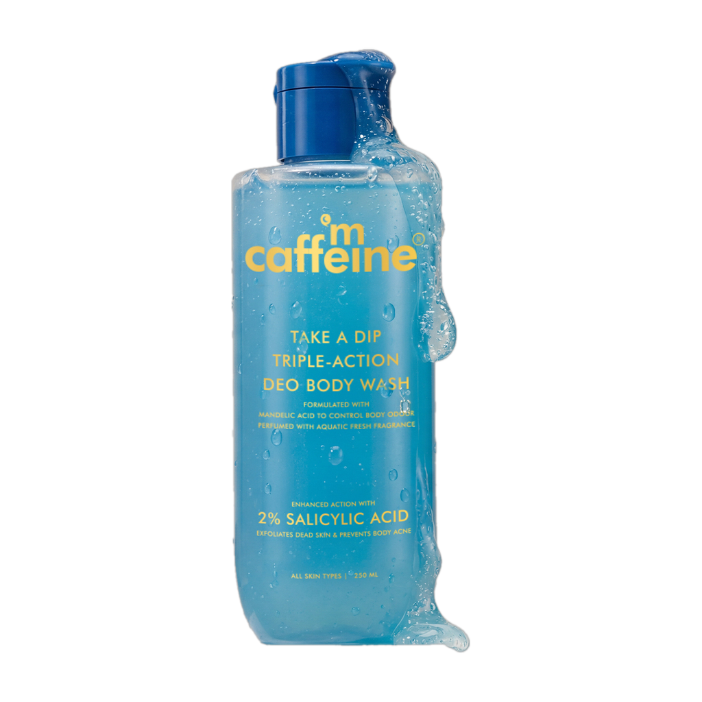 mCaffeine 3-in-1 Perfume Body Wash, Odour Control, Aqua-Fresh, Smooth bump-free skin -