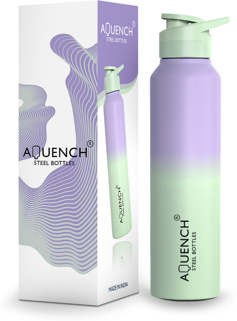 AQUENCH Lean 1 Litre Dual Color Stainless Steel Water Bottle for…