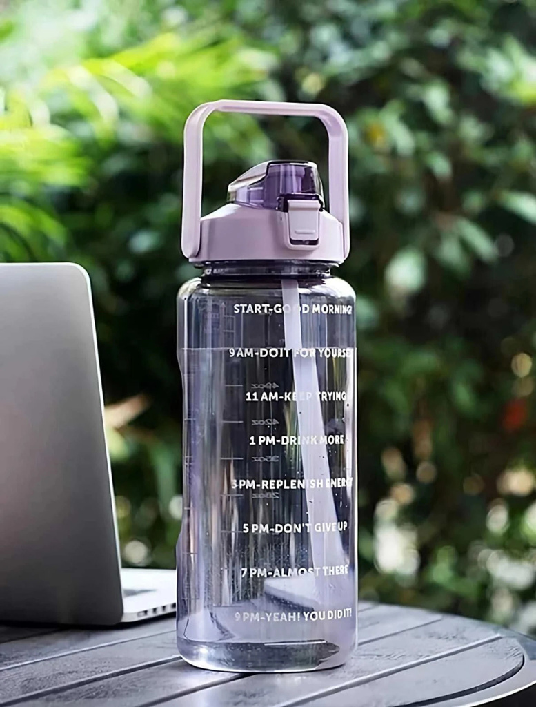 VENSWISE MOTIVATIONAL WATER BOTTLE 2000ML-PURPLE 2000 ml PET, Plastic Bottle