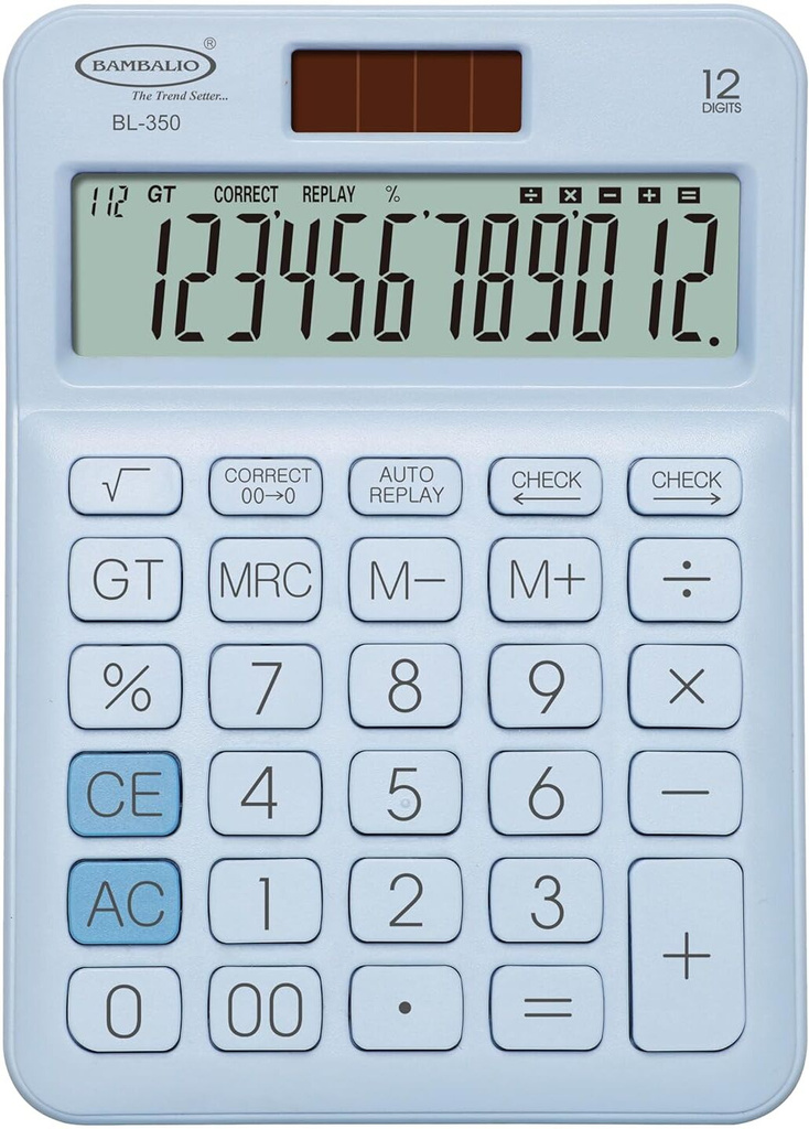 BAMBALIO BL-350 Sky Blue 12 Digits 3 Years Warranty Basic  Calculator
