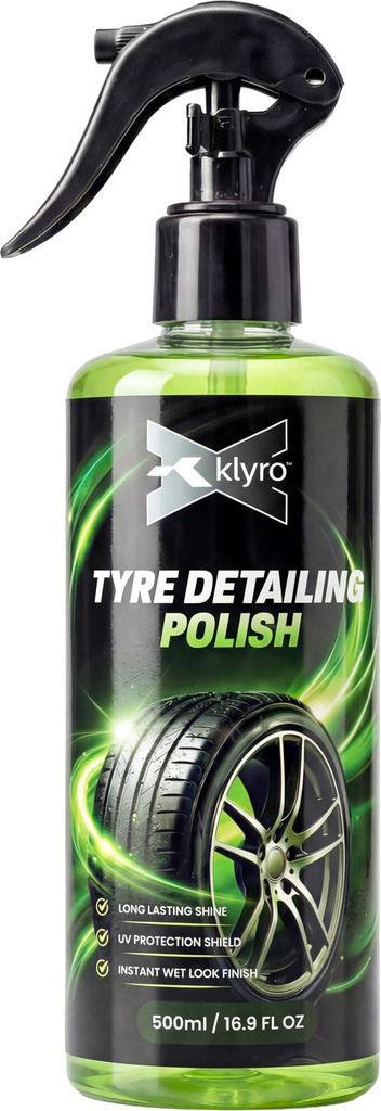 Klyro Liquid Car Polish for Tyres, Leather