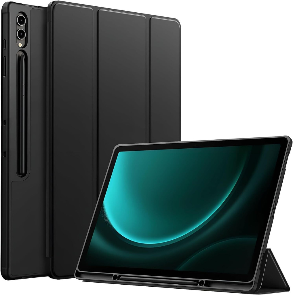 Proelite Flip Cover for Galaxy Tab S9 FE Plus/S9 Plus/S10+ 12.4" Cover, Soft Flexible Flip Case with S Pen Holder
