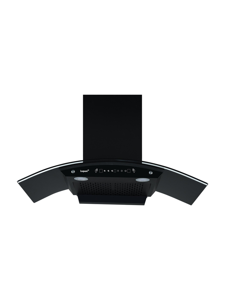 Swift-90 1400 CMH 90 cm Curved Glass 90 cm| 6 Years Motor Warranty|Heat Autoclean| Gesture Control| Filterless|Powerful Suction | Low Noise Auto Clean Chimney (Wall Mounted, Black)