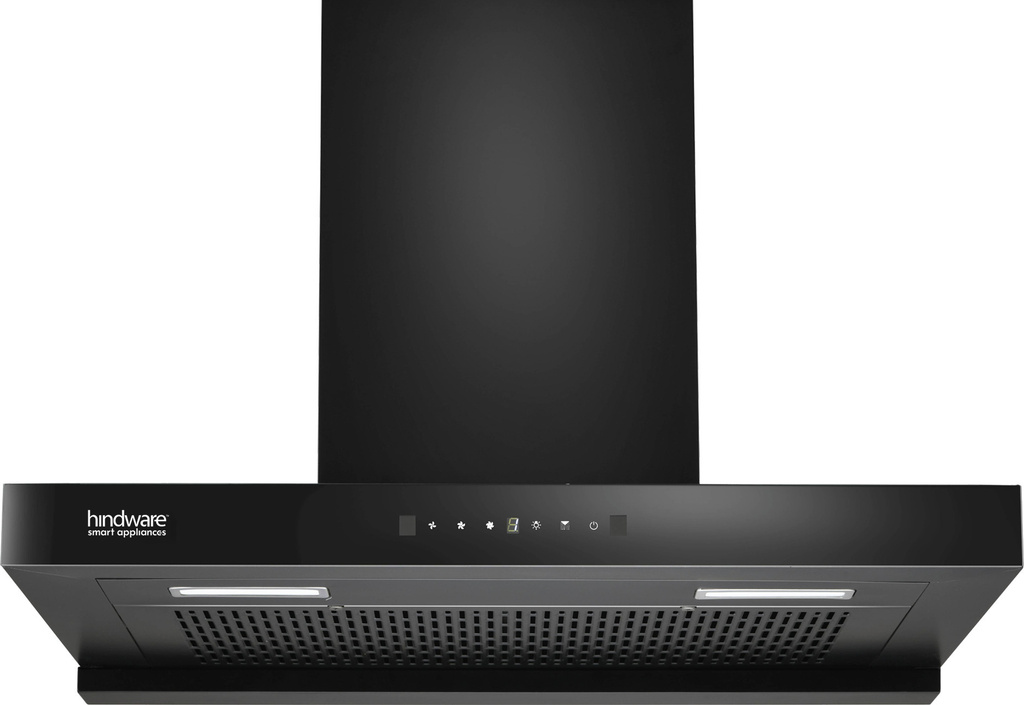 Hindware Smart Appliances Regina 90 cm 1300 CMH 90 cm T-Shape Filterless Touch Control, Motion Sensor Energy Efficient LED Light Powerful Suction Auto Clean Chimney