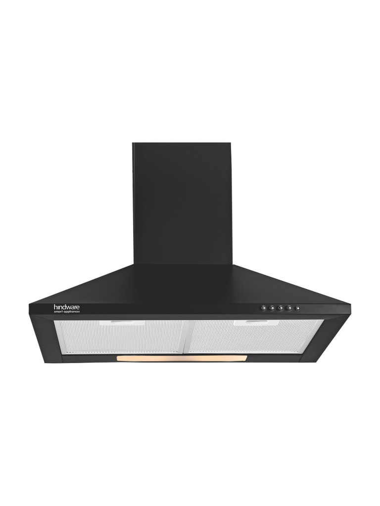 Clarissa 60 IN 750 CMH 59.5 cm | Cassette Filter | Pyramid | 5 Years Motor Warranty | Push Button | Energy Efficient LED Light | Powerful Suction | Chimney (Wall Mounted, Black)