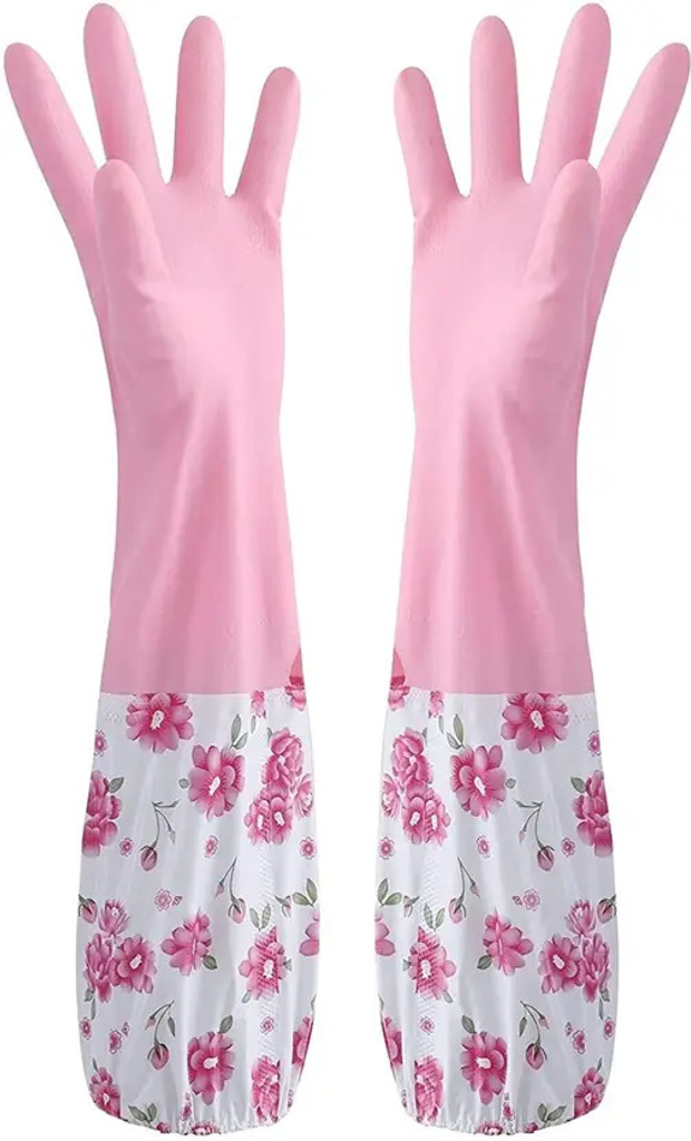 Elviora Reusable PVC Latex Hand Gloves for Kitchen Dish-Washing, Cleaning, Gardening Wet and Dry Glove