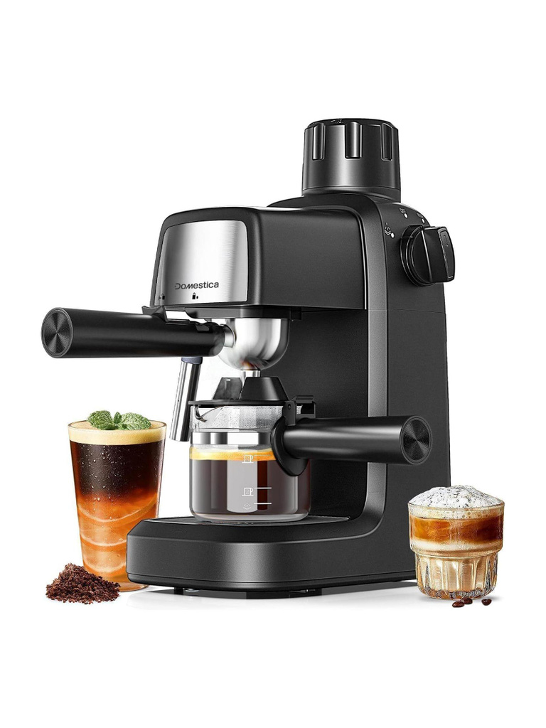 Domestica Brewcraft Espresso Coffee Maker Machine for Home 4 Cups Coffee Maker