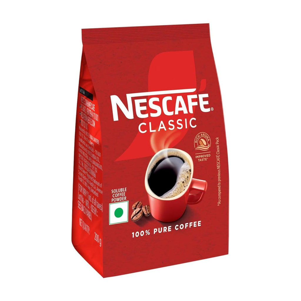 Nescafe Classic Instant Coffee Powder | 100% Pure Coffee | 200g Pouch Instant Coffee