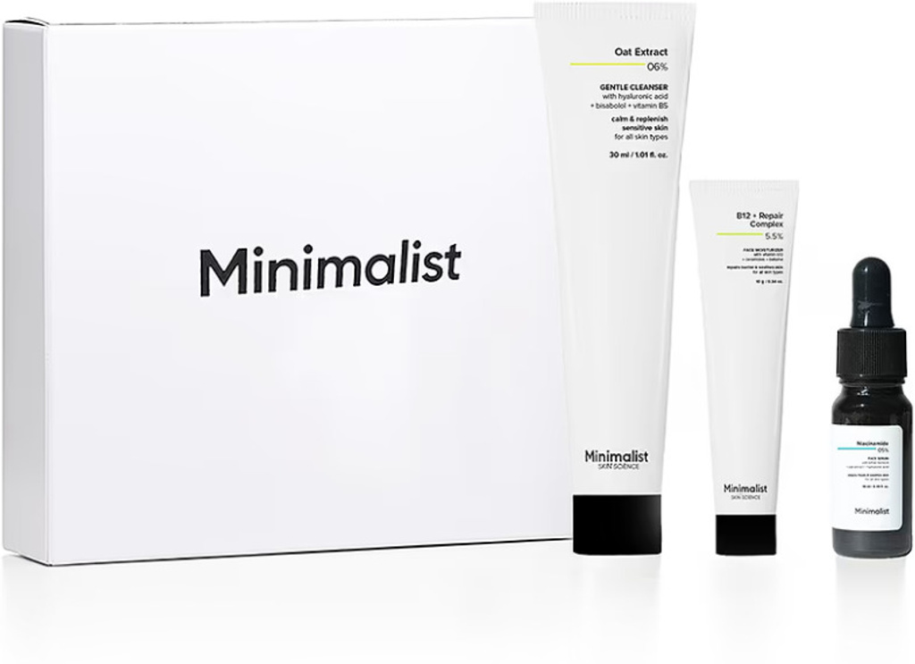 Minimalist Barrier Repair Kit | Mini Skincare kit for Women & Men | Face Wash, Serum, Moisturizer Combo