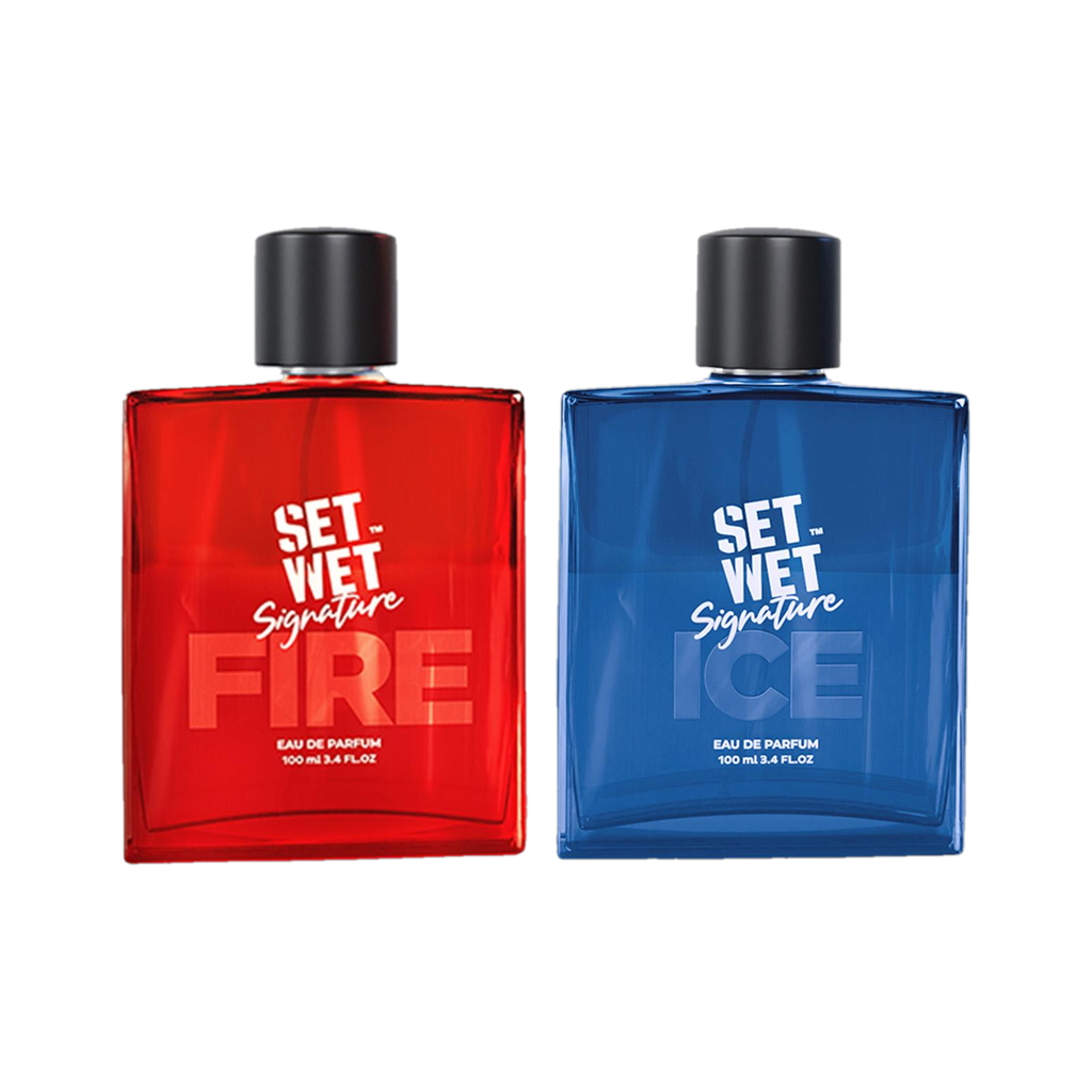SET WET Fire & Ice Perfume for Men, Woody & Citrusy Long Lasting Perfume, Pack of 2 Eau de Parfum  -  200 ml